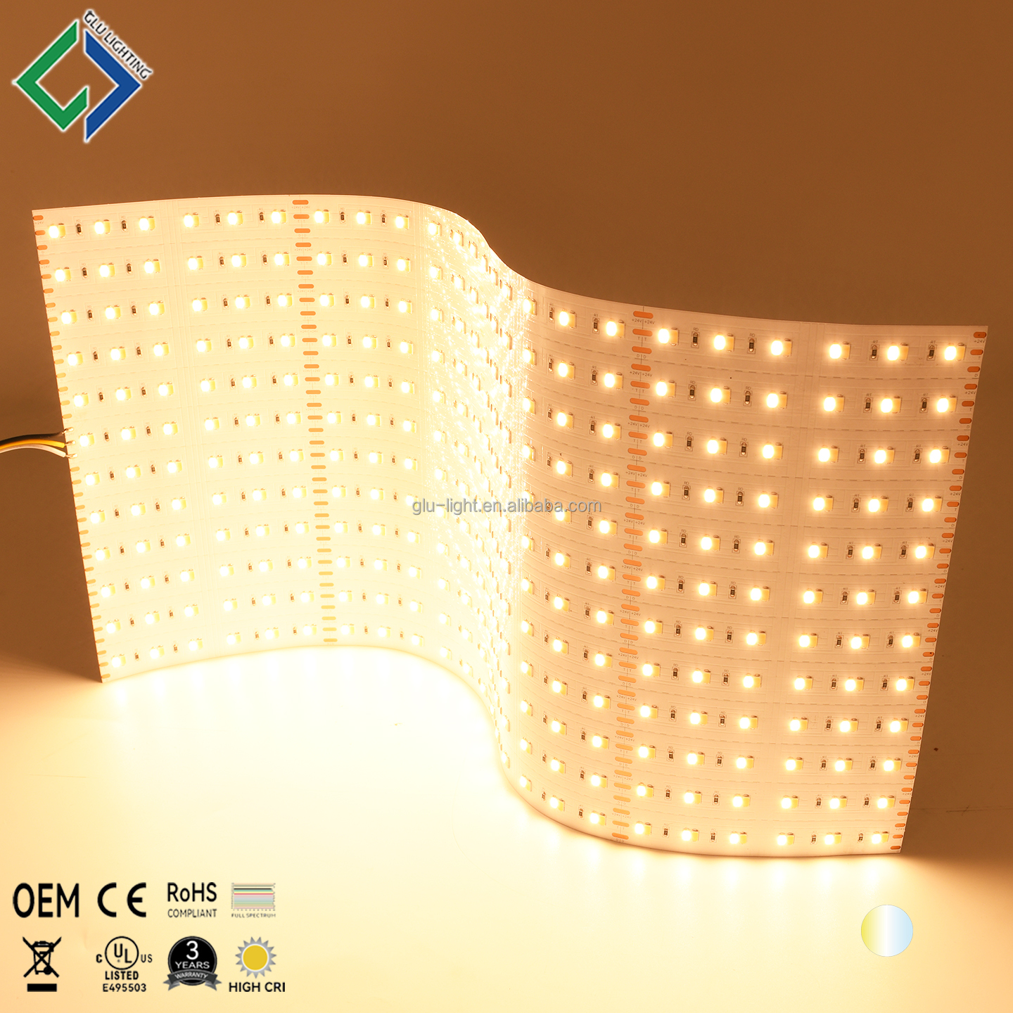 product-699-699 24x50 bi color CCT hybrid 5630 flexible led panel cuttable Ra95 high cri led light sheets