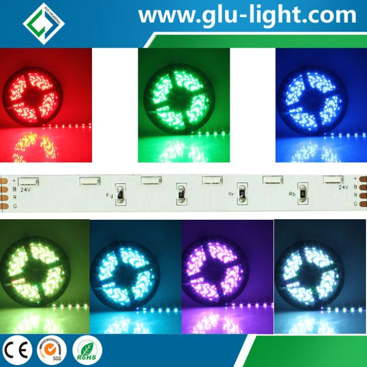 Full color DC24V RGB color Sideview Flexible led strip with 60 leds/m 